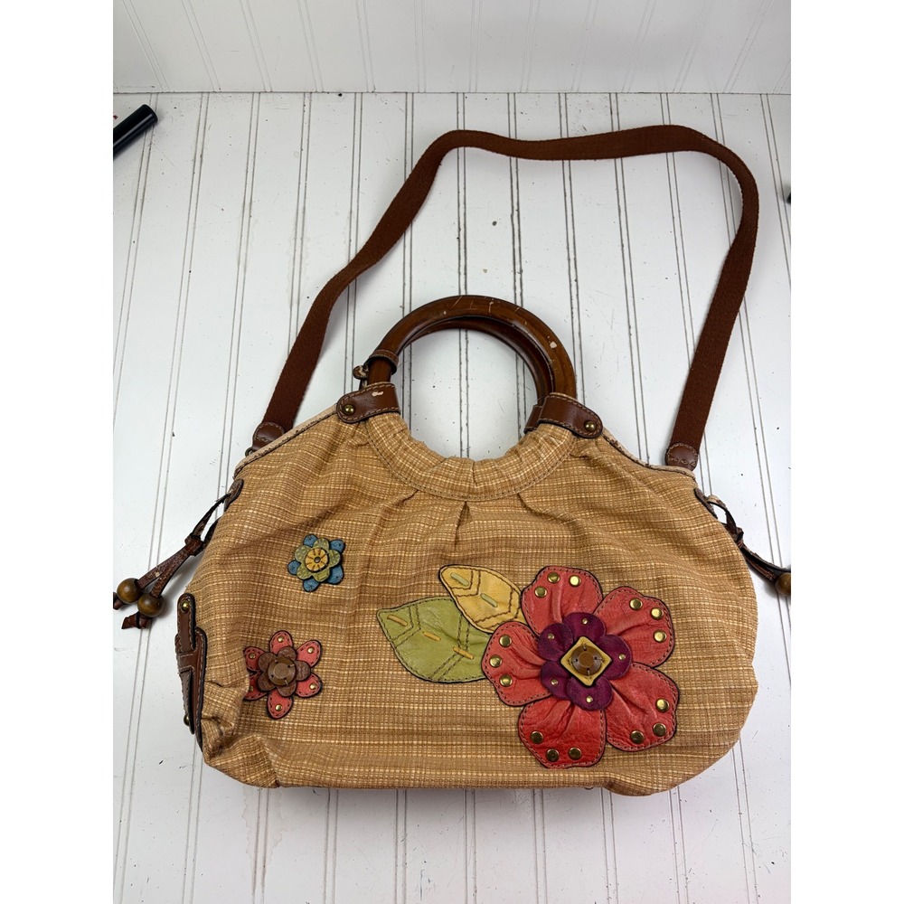 Fossil Vintage Y2K Woven Bohemian Boho Floral Shoulder Crossbody Bag - Picture 2 of 14